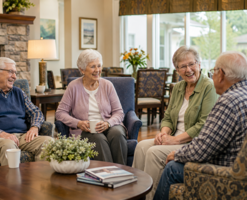 Senior Housing members enjoying companionship
